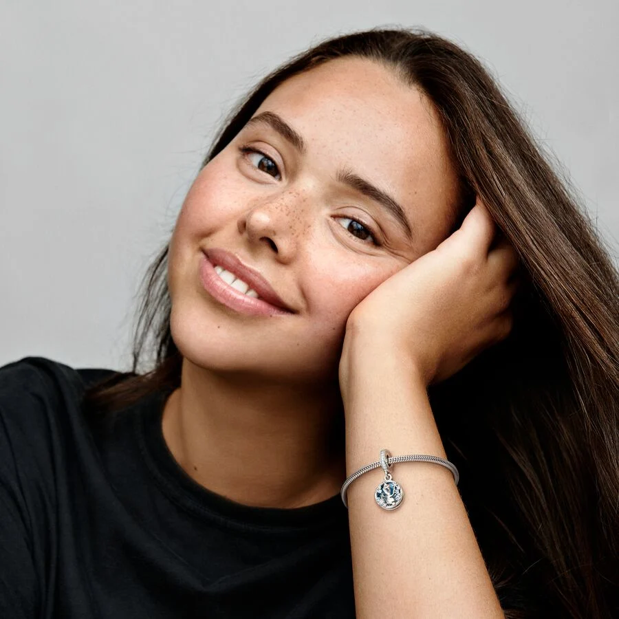 Charm compatibil cu bratara Pandora, model Disney Frozen Snow Olaf, bijuterie cu argint - imagine 2