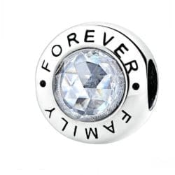 Charm compatibil cu bratara Pandora, model Forever Family Love,  O Bijuterie Cu Suflet cu argint