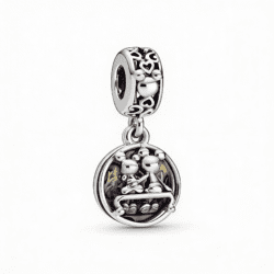 Charm compatibil cu brățara Pandora, model Disney Mickey și Minnie, cu argint