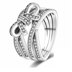 Inel în formă de fundiță cu Argint