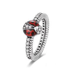Inel Diora, model Buburuză cu Pietre Strălucitoare