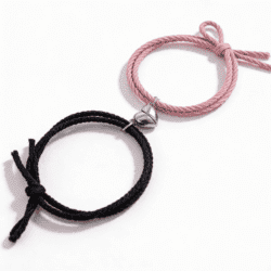 Set brățări cuplu cu magnet inimă, reglabile, lucrate manual