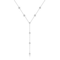 Colier Diora Cross Y cu Pandantiv Cristal, cu argint