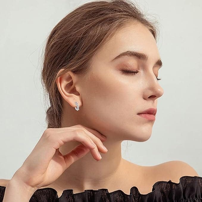 Cercei Diora Black Awn Flower, cu Argint - imagine 3