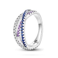 Inel Aurora in trei culori cu argint