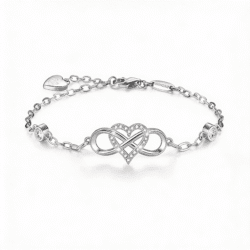 Brățară Infinity Heart, cu Argint