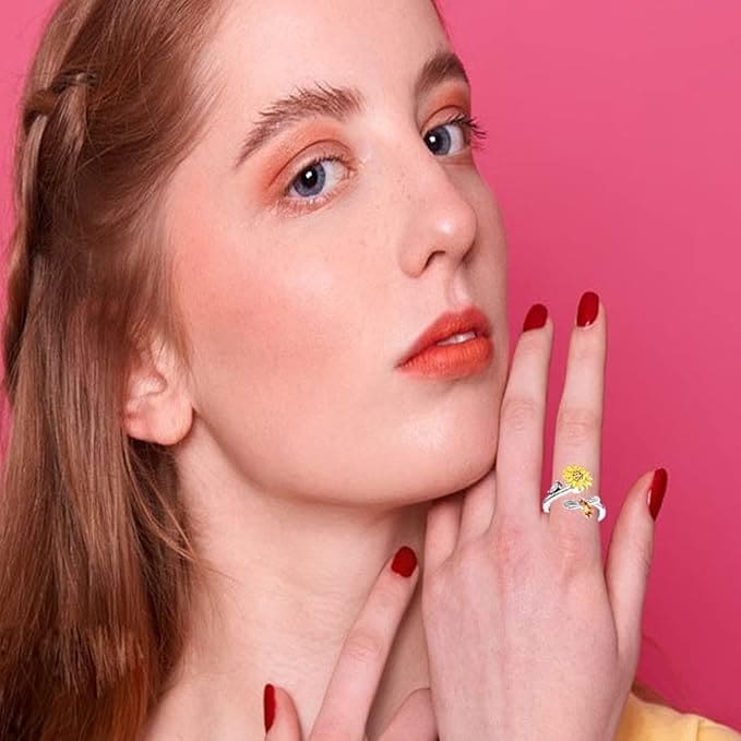 Colecția Diora de Inele reglabile „Spiritul Naturii”, placat cu Argint - imagine 8