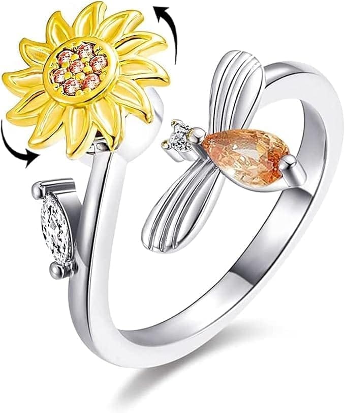 Colecția Diora de Inele reglabile „Spiritul Naturii”, placat cu Argint - imagine 4