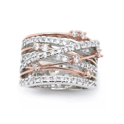 Inel Statement placat Argint cu Design Glamour