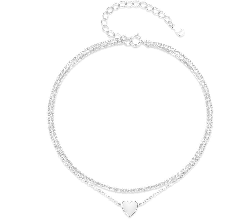 Brățară de picior dublă cu inimioară - imagine 4