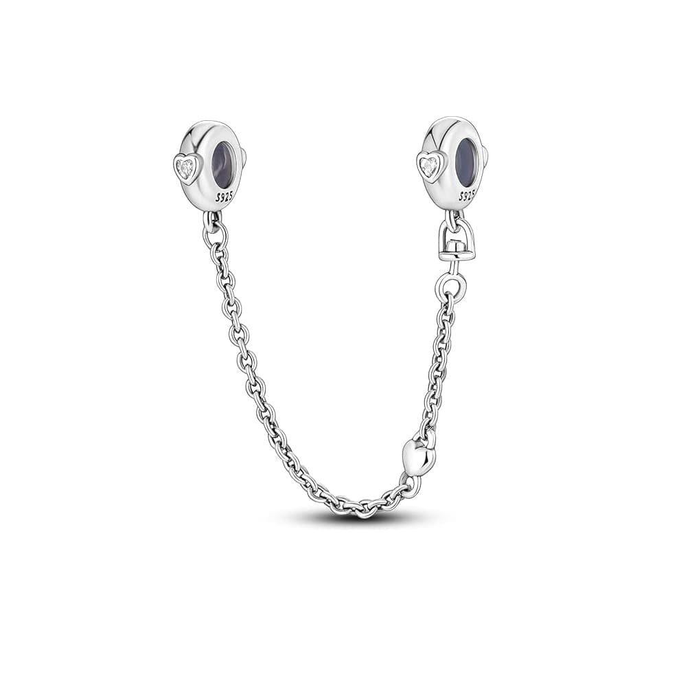 Charm cu lanț de siguranță cu inimi transparente