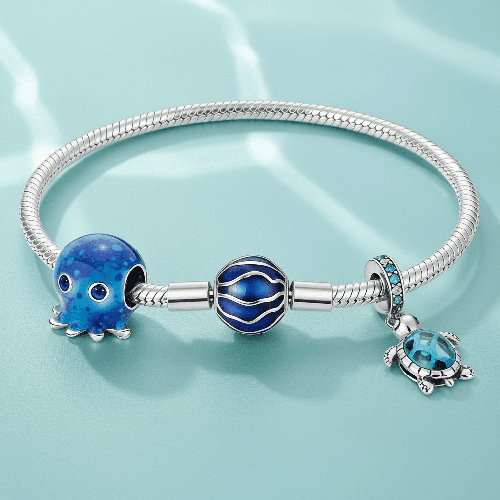 Set Brățară Ocean Love cu Detalii Turcoaz - imagine 3