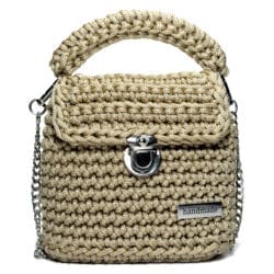 Geantă Chic Lucrată Manual, culoare Bej Auriu Sofisticat
