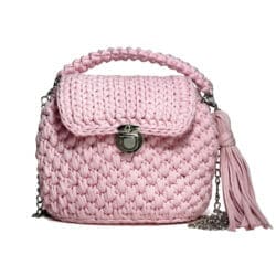 Geantă Handmade Roz Pastel cu Ciucure, Look Feminin Chic