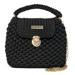 Poșetă Neagră Premium cu Accente Aurii, Stil Elegant