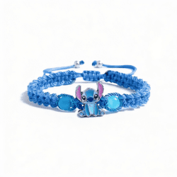 Brățară Împletită Diora cu Stitch și Mărgele Albastre