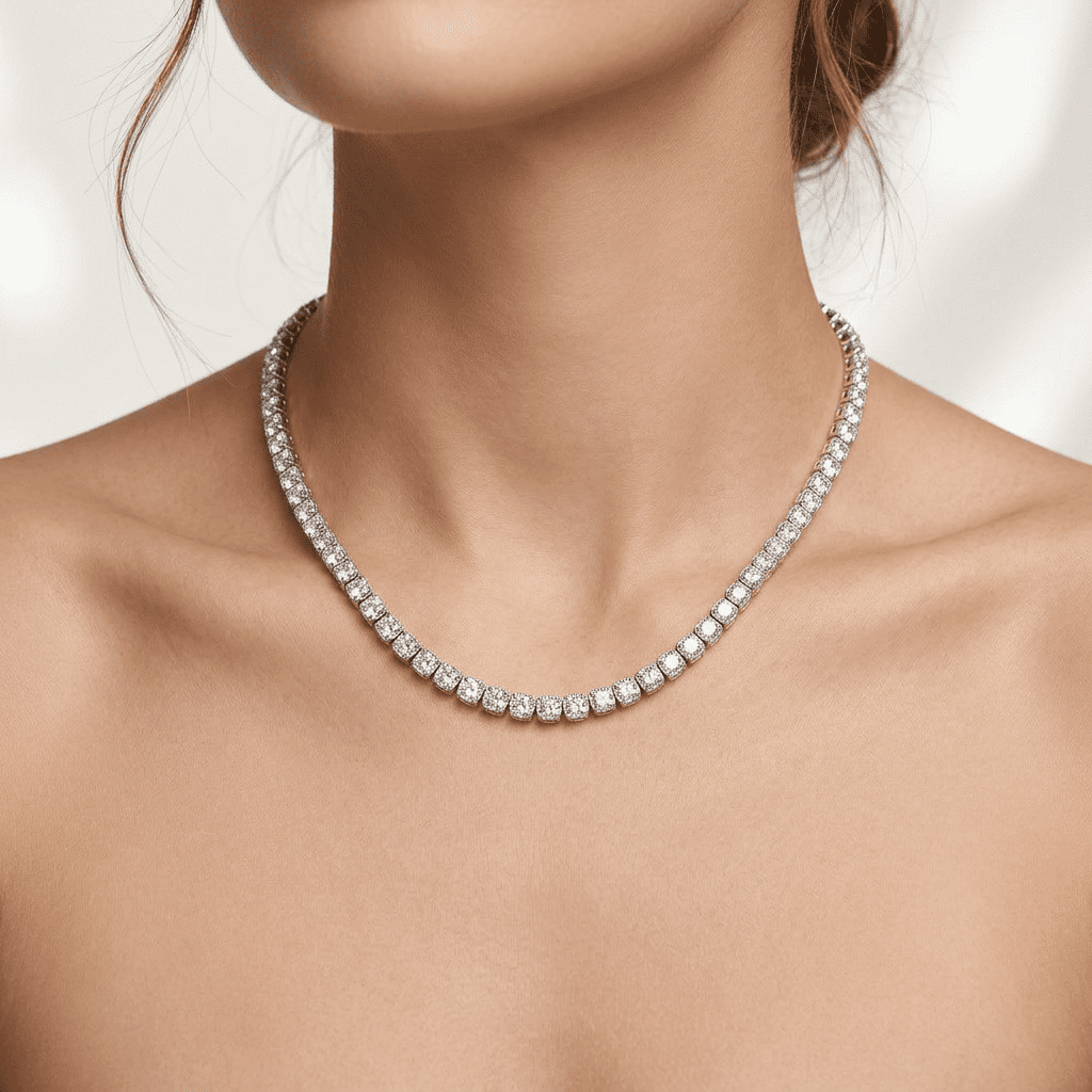 Colier Crystal Tennis, cu argint - imagine 2