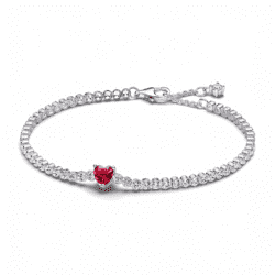 Brățară Ruby Heart Tennis, cu Zirconii Strălucitoare