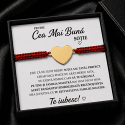 Brățară personalizată, Cea Mai Bună Soție, model Inima