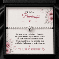Brățară cu Inimioară „Dragă Bunicuță” – A Doua Mea Mamă, Cadou de la Nepot
