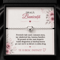 Brățară cu Inimioară „Dragă Bunicuță” – Lumina Familiei, Cadou de la Nepoată