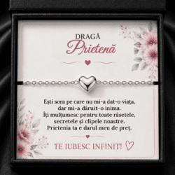 Brățară cu Inimioară „Dragă Prietenă” – Sora Dăruită de Inimă