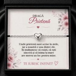Brățară cu Inimioară „Dragă Prietenă” – Prietenie Scrisă în Stele