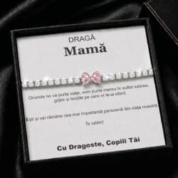 Cadou Mama, din partea copiilor, brățară cu fundiță