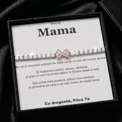 Cadou Mama, din partea fiicei, brățară cu fundiță