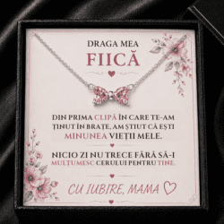 Cadou Fiică de la Mama – Colier cu Fundiță, Minunea Vieții Mele