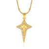 Colier cu model stea placat cu aur 18K, design bicolor