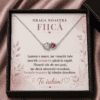 Brățară cu Inimioară „Draga Noastră Fiică” – Aripi și Brațe Deschise