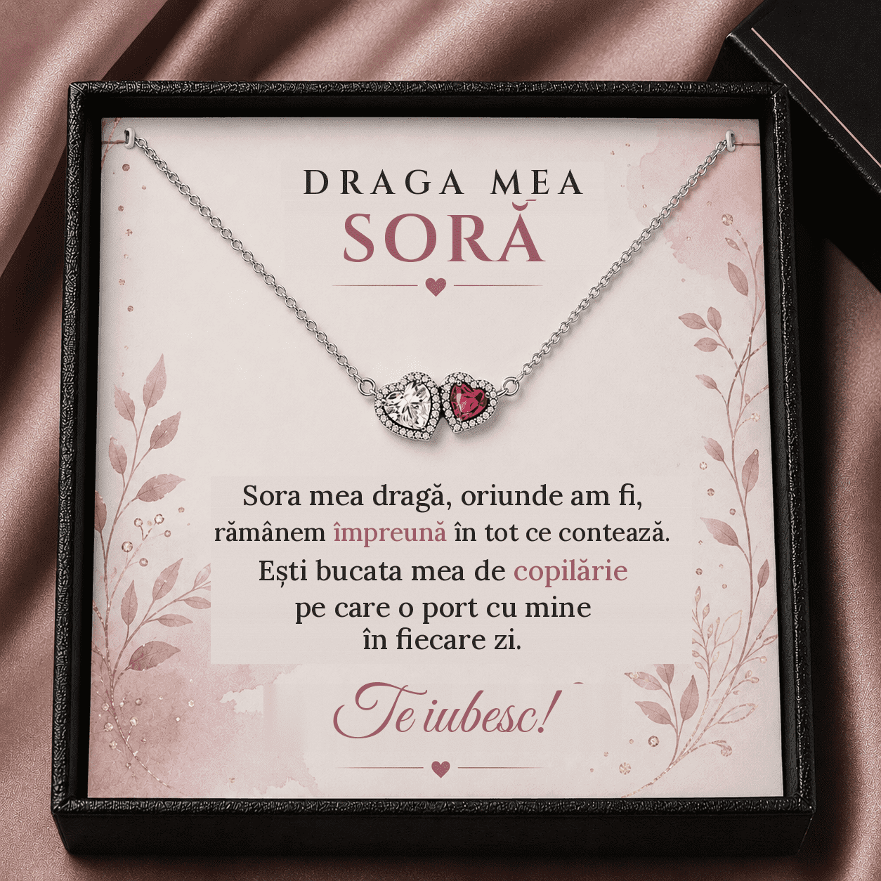 Brățară cu Inimioară „Draga Mea Soră” – Bucata Mea de Copilărie