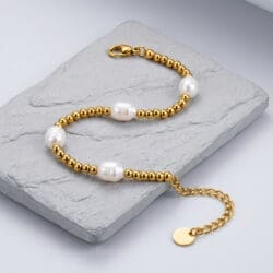 Brățară placată cu aur 18K, cu perlă de apă dulce