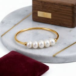 Inel cu perlă de apă dulce placat cu aur 18K
