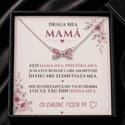 Cadou Mamă de la Fiică – Colier cu Fundiță, Prietena Mea Cea Mai Bună