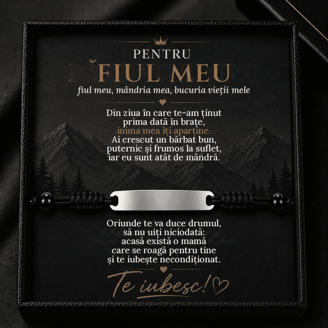 Brățară pentru Fiul Meu – Inima Mea Îți Aparține, Cadou de la Mama