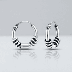 Cercei Bali din argint 925, model cercuri de 10mm